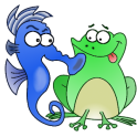 Seahorse and frog