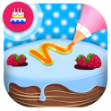 誕生日ケーキの上の名前/写真