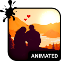 Sunset Love Animated Keyboard + Live Wallpaper