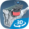 Four-stroke Otto engine educational VR 3D