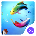 Cartoon Lovely Fishes-APUS Launcher theme