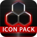 GLOW RED icon pack HD 3D