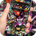 Rock Skull Graffiti Theme & Lock Screen & Call