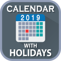 English Calendar 2019 with Holidays