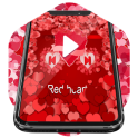 Red hearts Music Player Skin