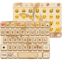 Gold Wood Emoji Keyboard Theme