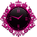 Pink Crown Clock Widget