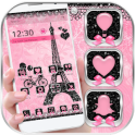 Rose Pink Paris Eiffel Tower Launcher Theme