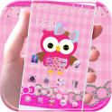 Pink Owl Theme Rosy Lace Bow