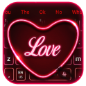 Neon Love Heart Keyboard Theme