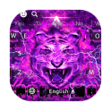 Purple Lightning Flame Dazzles Cool Tiger Keyboard