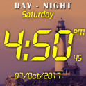 Day night changing clock live wallpaper