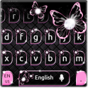Black Pink Butterfly Keyboard Theme
