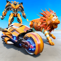 Lion Robot Transform Bike War : Moto Robot Games