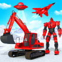 Grand Snow Excavator Robot Transforming Games