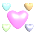 Cute 3D Hearts Live Wallpaper
