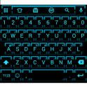 Neon Blue 2 Emoji Keyboard
