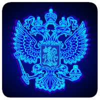 3D Neon Russian Emblem