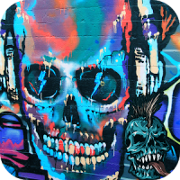 Rock Skull Graffiti theme 3D