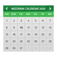 Mizoram Calendar 2020