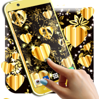 Gold Hearts 4K Wallpaper Golden live Wallpaper