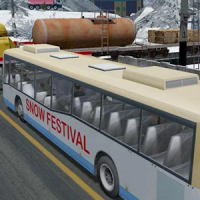 눈 축제 언덕 관광 버스