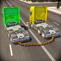 Chained Trucks against Ramp