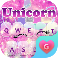 Glitter Unicorn Keyboard Theme for Girls
