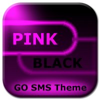 GO SMS Rosa Tema Neon Black
