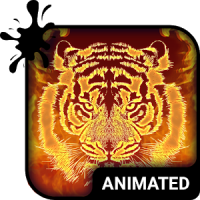 Fire Tiger Animated Keyboard + Live Wallpaper