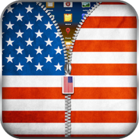 US Flag Zipper Lock Screen