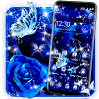 Blue Rose Raindrops Theme