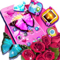 Pink Butterfly Rose Theme