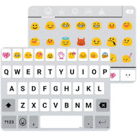 Flat White Emoji Keyboard Wallpaper