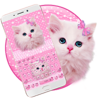 Cute Pink Kitty Keyboard