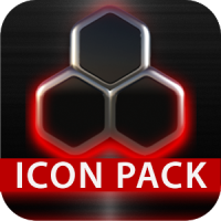 GLOW RED icon pack HD 3D
