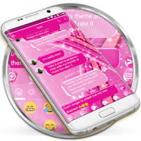 SMS Messages Sparkling Pink Theme - emoji chat