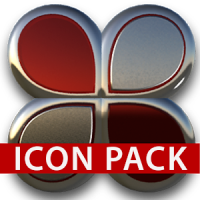 Red silver glas icon pack HD