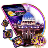 3D Vatican Night Glass Tech Theme