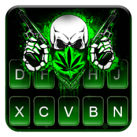 Weed Guns Skull Keyboard Theme