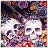 Colorful Flower Skull Fancy Theme