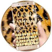 Oro leopardo impression teclado tema