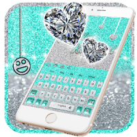 Silver And Blue Butterfly Glitter Keyboard Theme