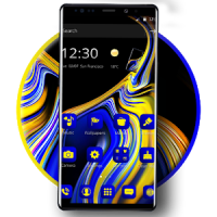 Blue Yellow Liquid Theme for Galaxy Note 9