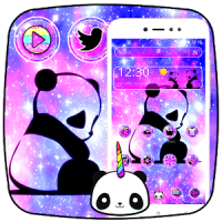 Cute Panda Galaxy Theme