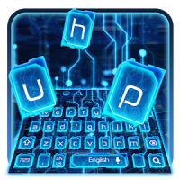 Blue Electric Circuit Keyboard Theme