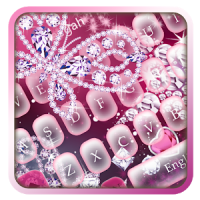 Pink Glitter Love Butterfly Keyboard