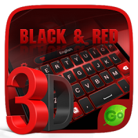 3D Black and Red GO Keyboard Theme
