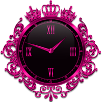 Pink Crown Clock Widget