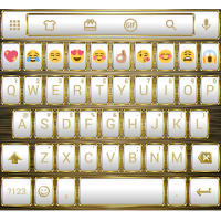 Frame WhiteGold Emoji Keyboard